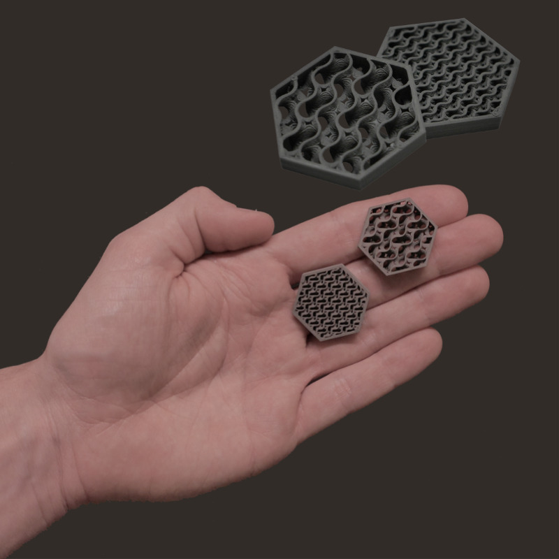 stainless steel Gyroids Pollen AM  mim metal cim ceramic technical 3D printing 3D printer industrial pellets granules extrusion small series medium series stainless steel thermoplastic granules open to materials multi-material