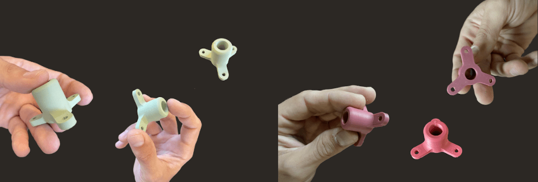 Tripod 3D printed in aluminum oxide then sintered