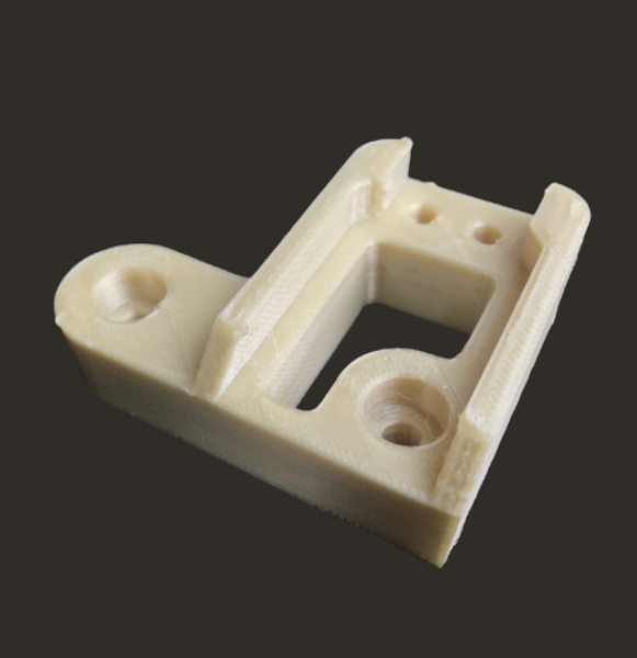 Pei ultem Y-axis endstop holder Pollen AM  high performance 3D printing 3D printer industrial pellets granules extrusion small series medium series thermoplastic granules open to materials multi-material