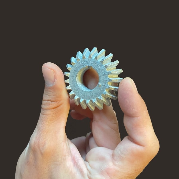 stainless steel gear Pollen AM  mim metal cim ceramic technical 3D printing 3D printer industrial pellets granules extrusion small series medium series stainless steel thermoplastic granules open to materials multi-material