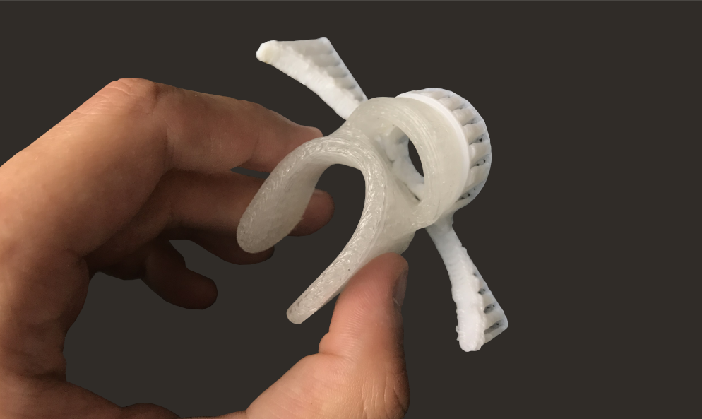 FGF Fused Granulate Fabrication FGM Fused Granulate Modeling Bimaterial toe separator Pollen AM  elastomer 3D Shore 00 HIPS printing 3D printer industrial pellets granules extrusion small series medium series thermoplastic granules open to materials multi-material