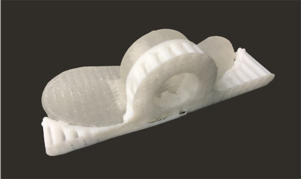 FGF Fused Granulate Fabrication FGM Fused Granulate Modeling Bimaterial toe separator Pollen AM  elastomer 3D Shore 00 HIPS printing 3D printer industrial pellets granules extrusion small series medium series thermoplastic granules open to materials multi-material