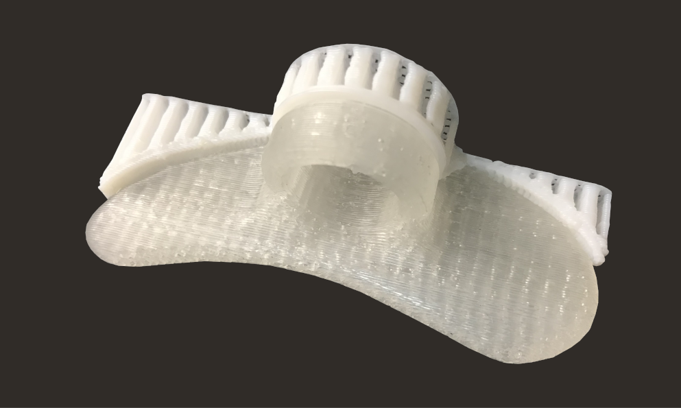 FGF Fused Granulate Fabrication FGM Fused Granulate Modeling Bimaterial toe separator Pollen AM  elastomer 3D Shore 00 HIPS printing 3D printer industrial pellets granules extrusion small series medium series thermoplastic granules open to materials multi-material